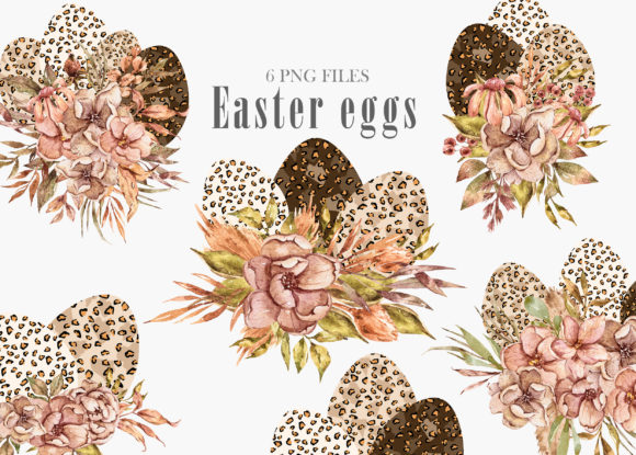 Download Watercolor Easter Floral Eggs Clipart - Floral eggs Collection
