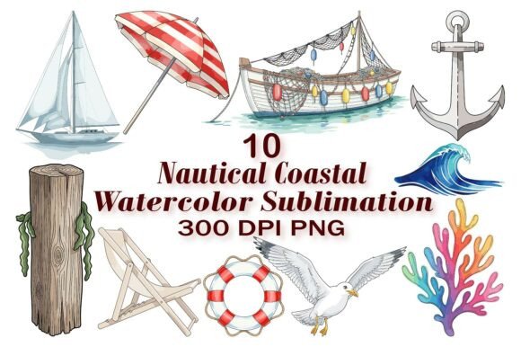 Download Beach Vacation Watercolor Sublimation - Premium Bundle