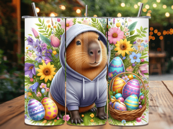 Download Easter Capybara Floral Eggs Tumbler Wrap - Premium Resources